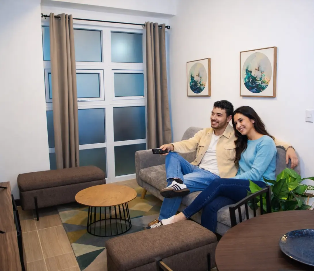 Sala del apartamento modelo ElevaOnce